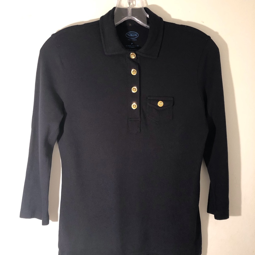 Talbots black top blouse petite small worn once